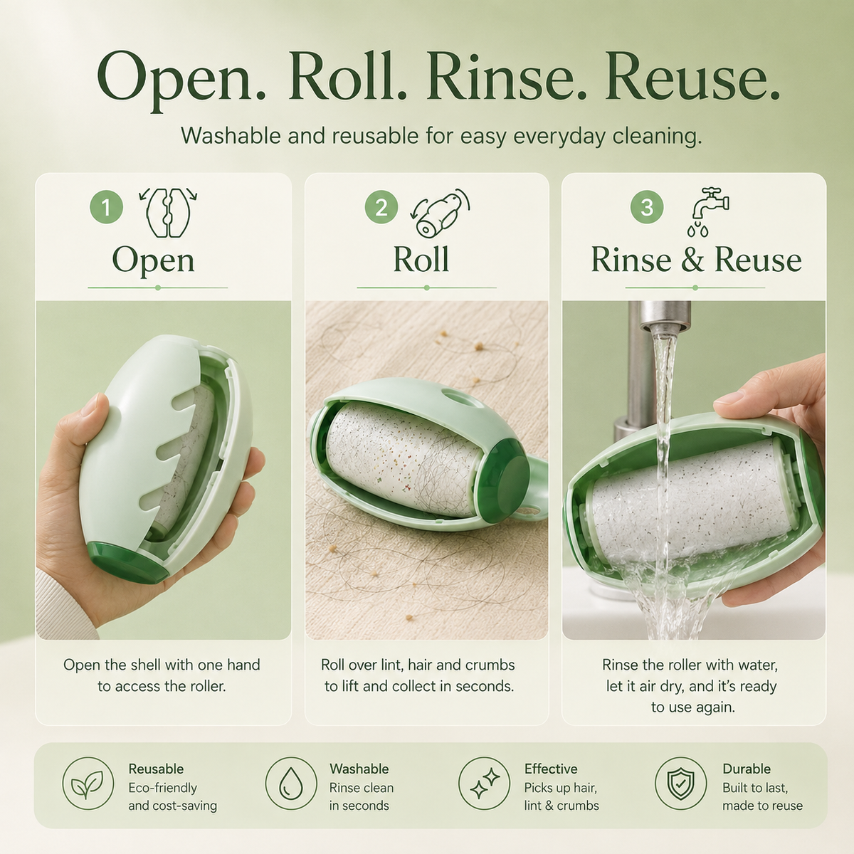 SLETTA Reusable Lint & Pet Hair Roller