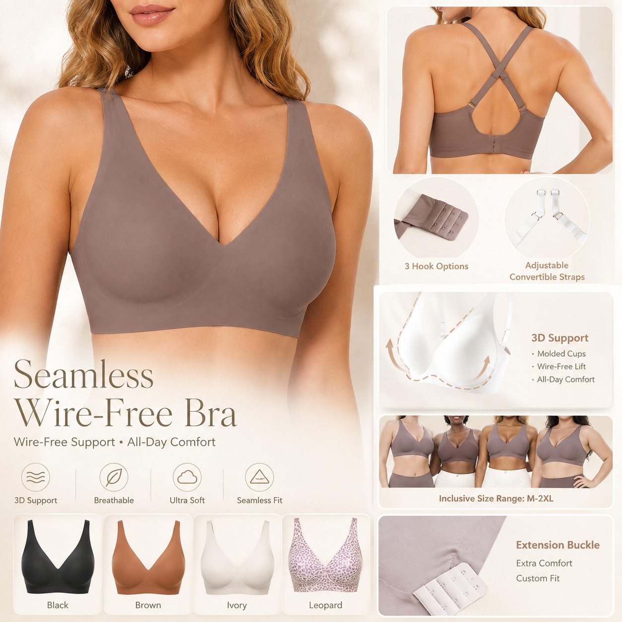 SLETTA Seamless Wire-Free Comfort Bra