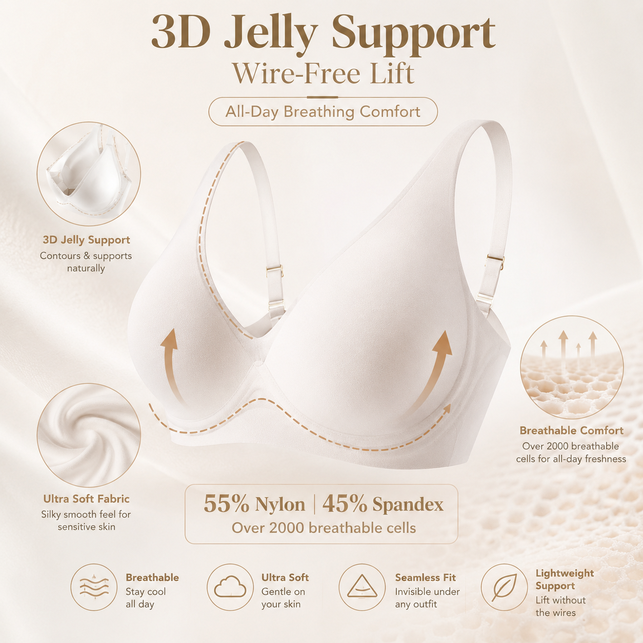 SLETTA Seamless Wire-Free Comfort Bra