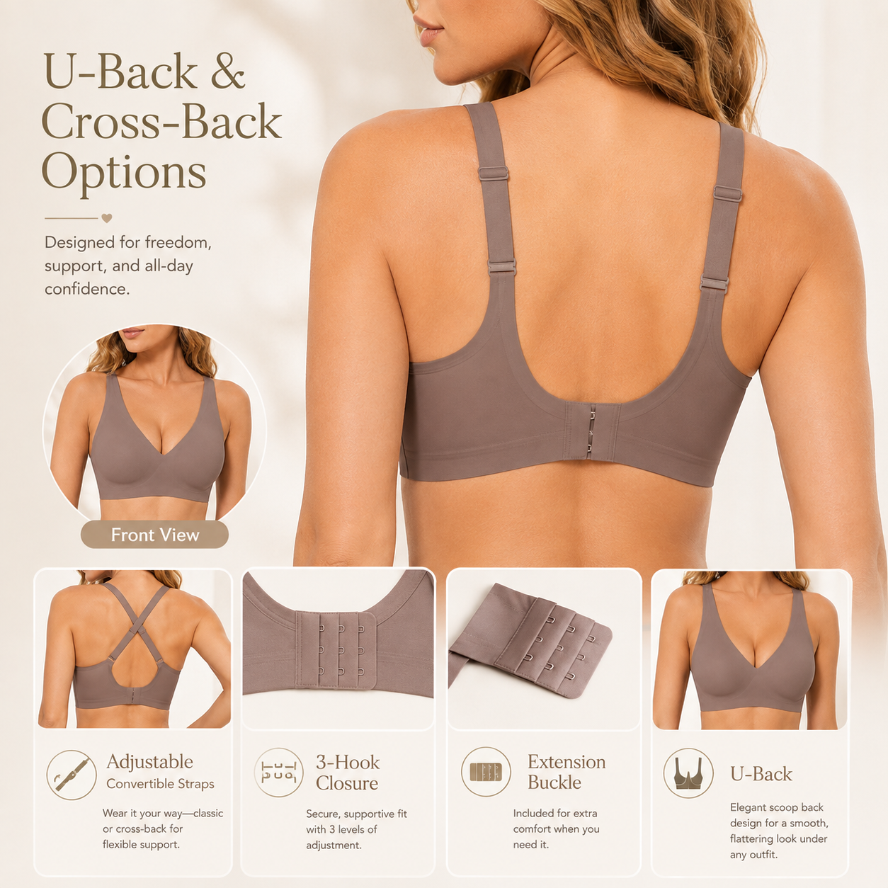 SLETTA Seamless Wire-Free Comfort Bra