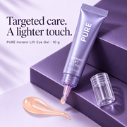 PURE Instant Lift Eye Gel 10g — precision applicator and gel texture
